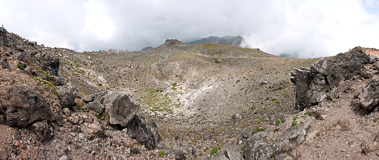 Mt Chausu volcano in Nasu Tochigi showing its crater