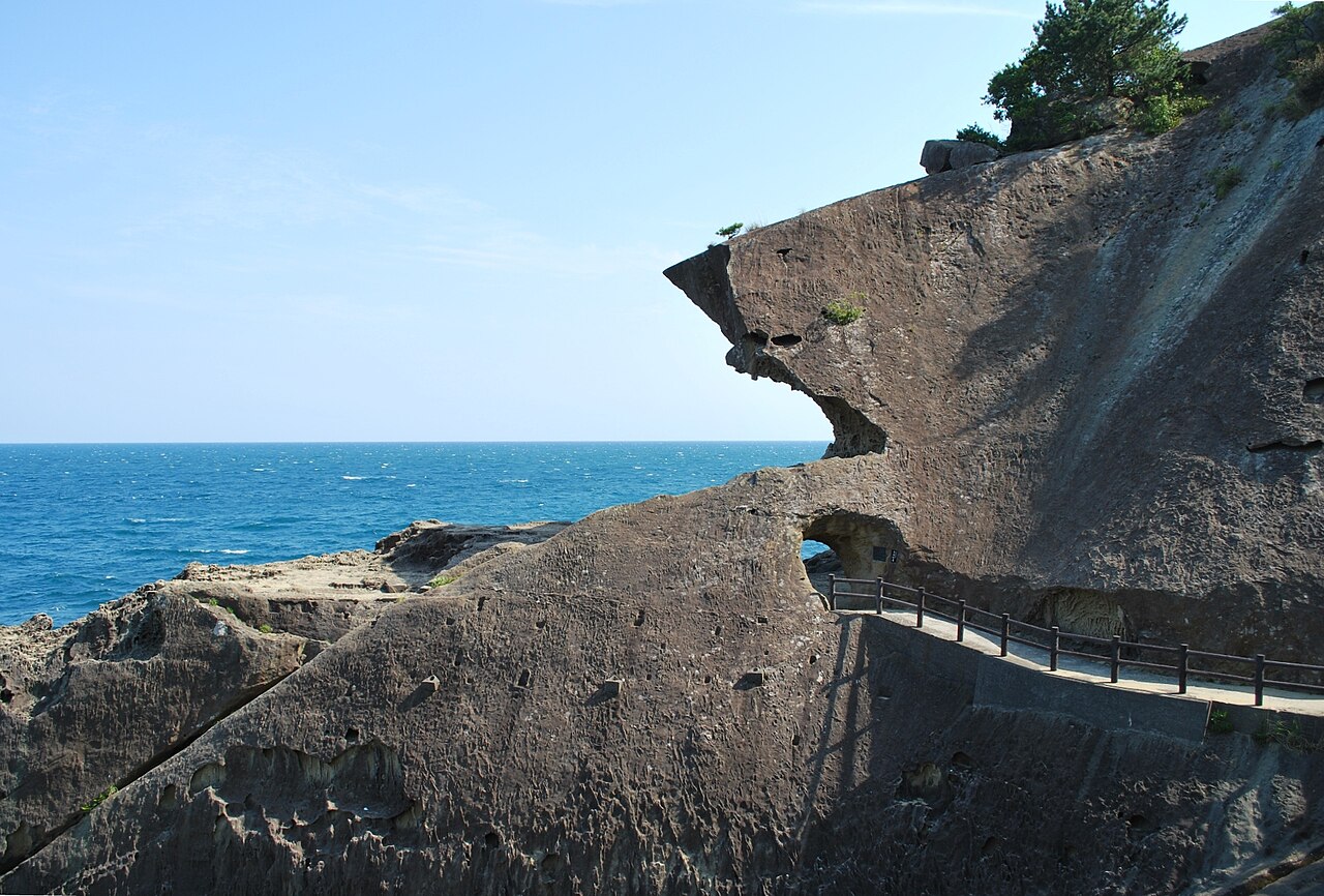 Onigajo sea caves carved from volcanic tuff in Kumano Mie