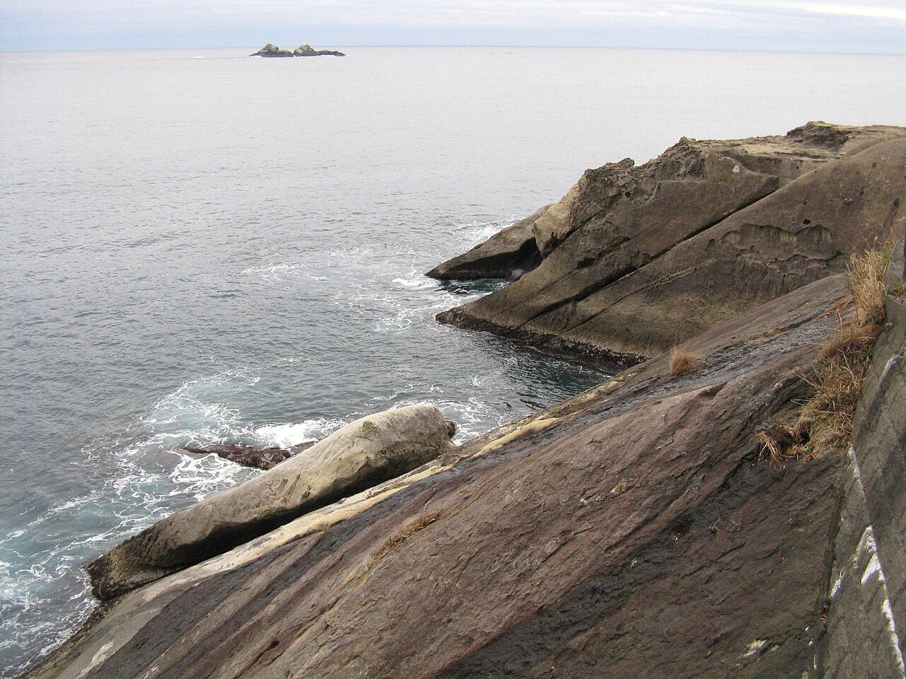 Onigajo cliffs with Mamigashima island visible offshore
