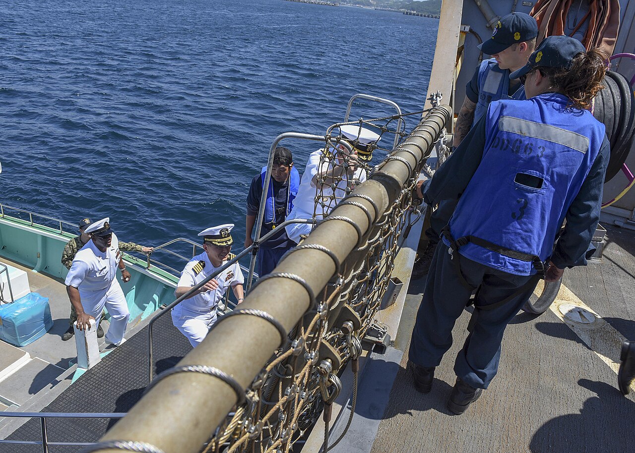 Shimoda Black Ship Festival parade with U.S. Navy sailors